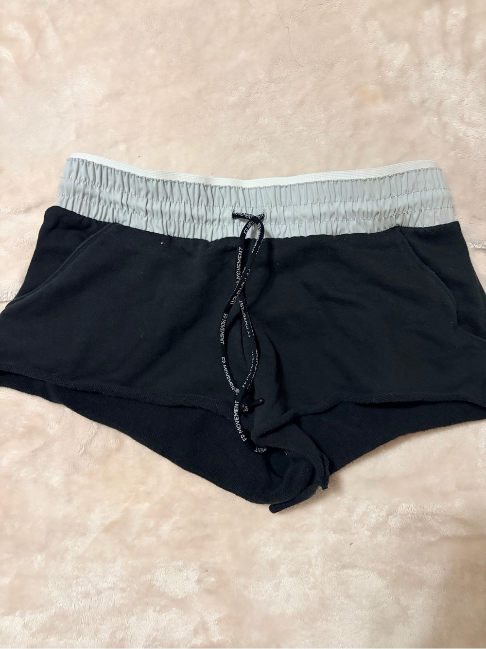 Free People Black Shorts with Light Gray Waistband
